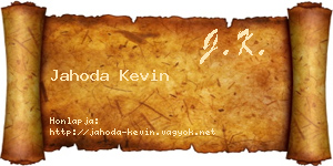 Jahoda Kevin névjegykártya